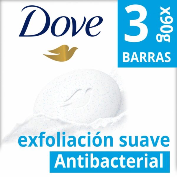 Jabón En Barra Exfoliación Suave DOVE 3 X 90 G