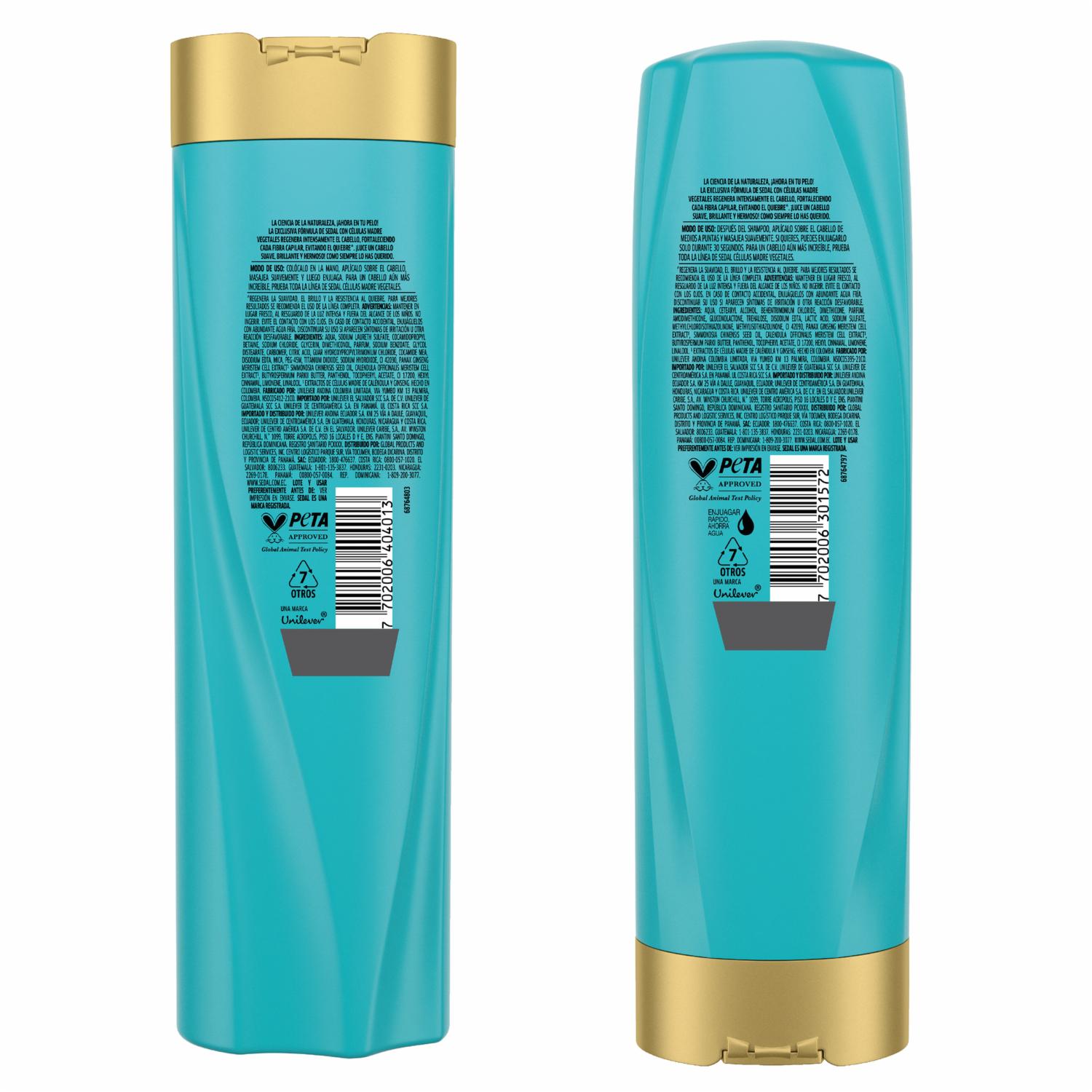 Shampoo + Acondicionador Células Madre Vegetales SEDAL 2 x 340 Ml - Imagen 2