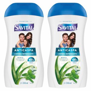 Shampoo Anticaspa Menta Y Eucalipto Pack SAVITAL 2 X 510 Ml
