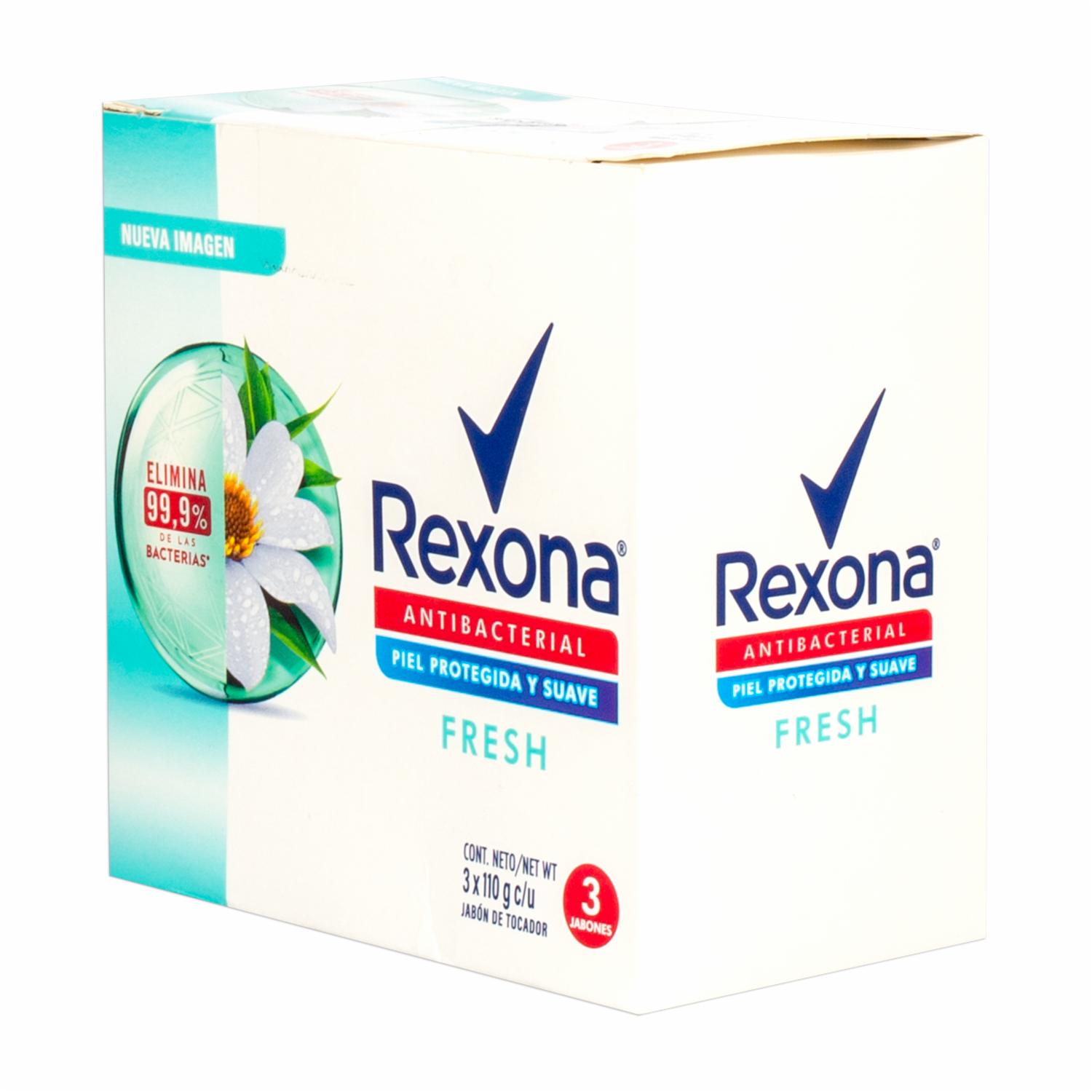 Jabón En Barra Antibacterial Fresh REXONA 3 X 110 G - Imagen 4