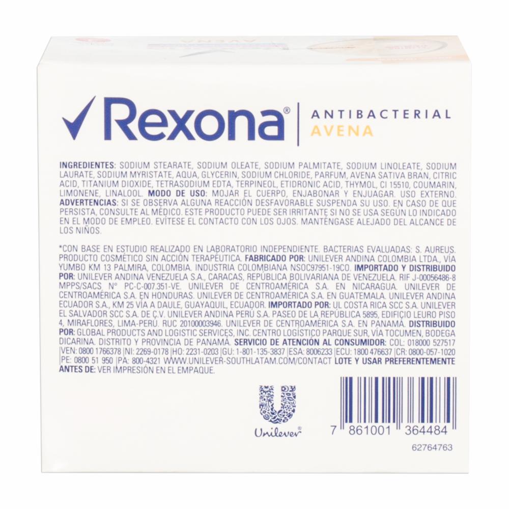 Jabón En Barra Antibacterial De Avena REXONA 3 X 110 G - Imagen 2