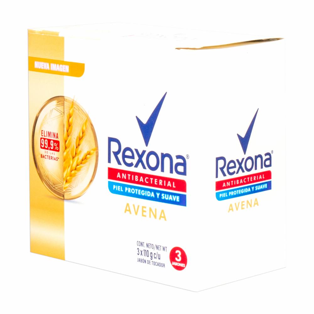 Jabón En Barra Antibacterial De Avena REXONA 3 X 110 G - Imagen 4