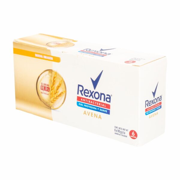 Jabón En Barra Antibacterial De Avena REXONA 3 X 110 G - Imagen 3