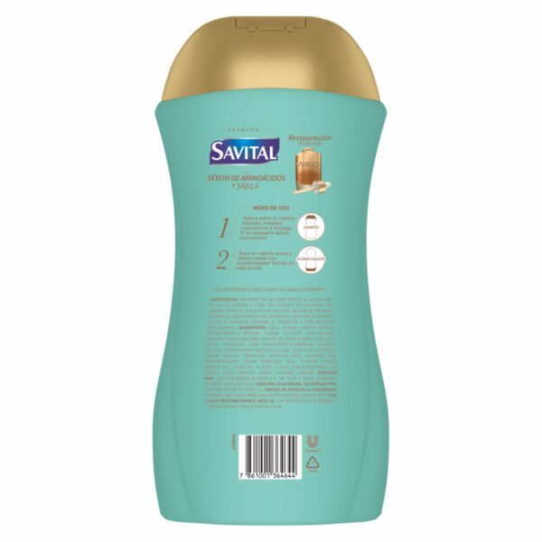 Shampoo Para Cabello Con Serúm De Aminoácidos Y Sábila SAVITAL 900 Ml - Imagen 2