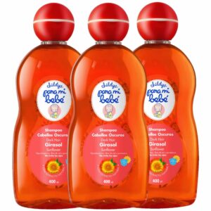 Pack De Shampoo Para Cabellos Oscuros De Girasol PARA MI BEBÉ 3 X 400 Ml
