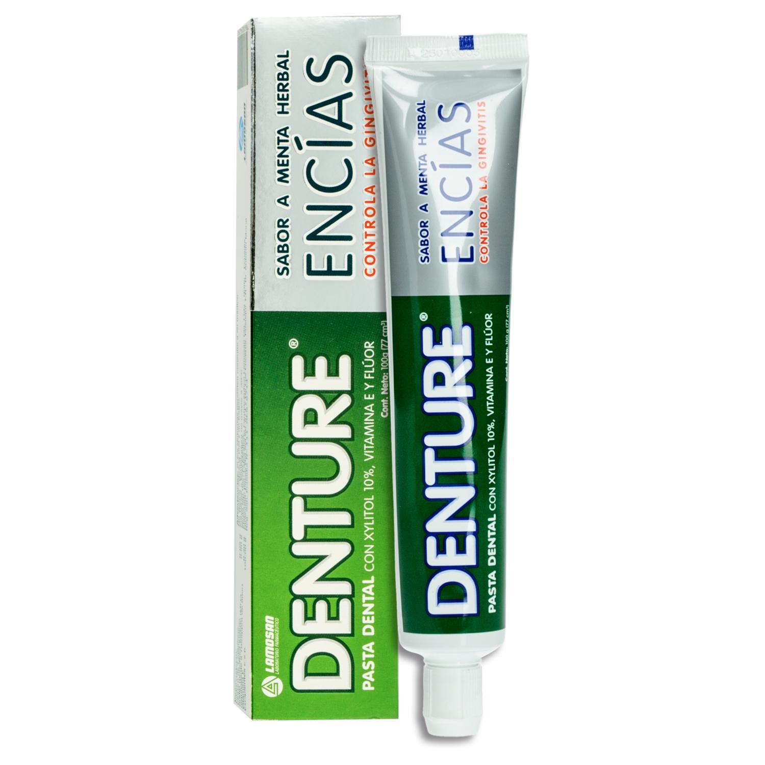 Crema Dental Menta Herbal DENTURE 100 G - Imagen 3