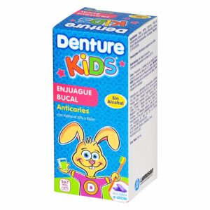 Enjuague Bucal Infantil Sabor A Chicle Xylitol Y Fluor DENTURE 240 Ml
