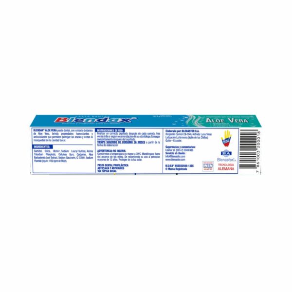 Crema Dental Aloe Vera BLENDAX 75 Ml - Imagen 2