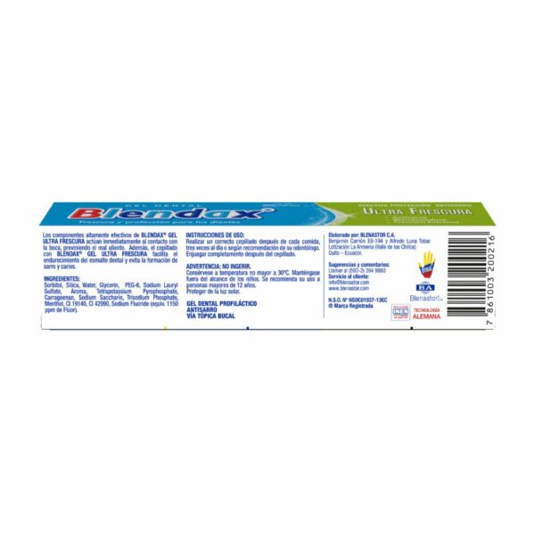 Crema Dental Ultra Frescura BLENDAX 150 Ml - Imagen 2