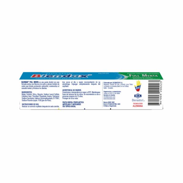 Crema Dental Full Sabor A Menta BLENDAX 75 Ml - Imagen 2
