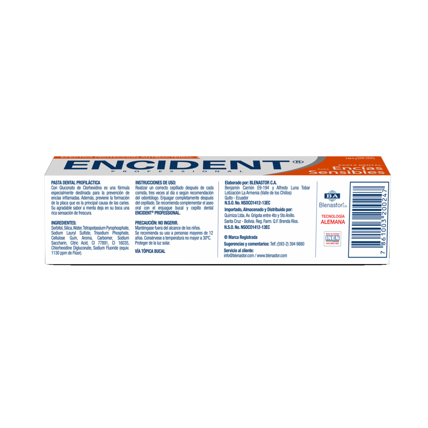 Pasta Dental Profesional Menta ENCIDENT 75 Ml
