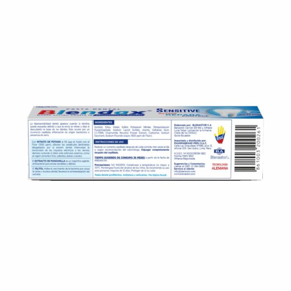 Crema Dental Sensitive BLENDAX 75 Ml - Imagen 2