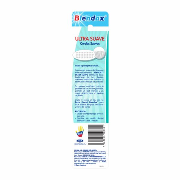 Cepillo Dental Ultra Cerdas Suaves BLENDAX Pack X2 U