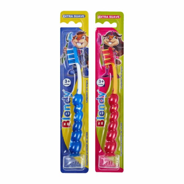 Cepillo Dental Infantil Con Tapa Protectora +3 Años Cerda Extra Suave BLENDY Unidad