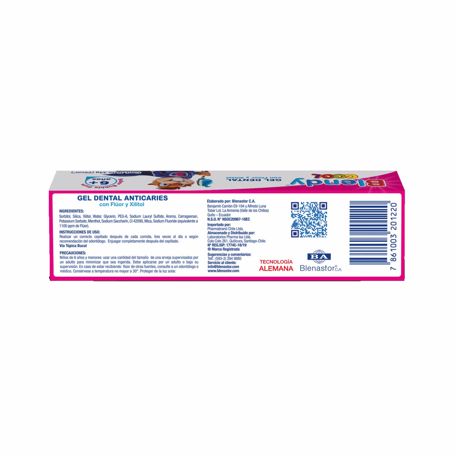 Crema Dental Infantil Cool Bubble Gum 6 Años BLENDY 34 G - Imagen 2