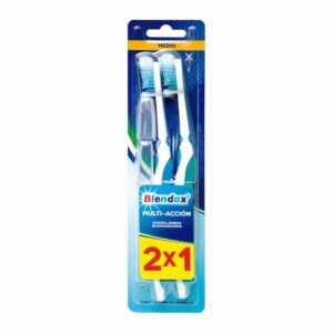 Cepillo Dental Multiacción Cerdas Medianas BLENDAX 1 X 2 Unidades