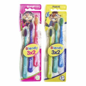 Cepillo Dental Infantil Cerdas Suaves +3 Años BLENDY X 3 Uds