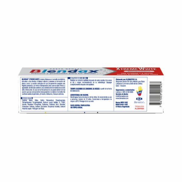 Crema Dental Xtreme White BLENDAX 75 Ml - Imagen 2
