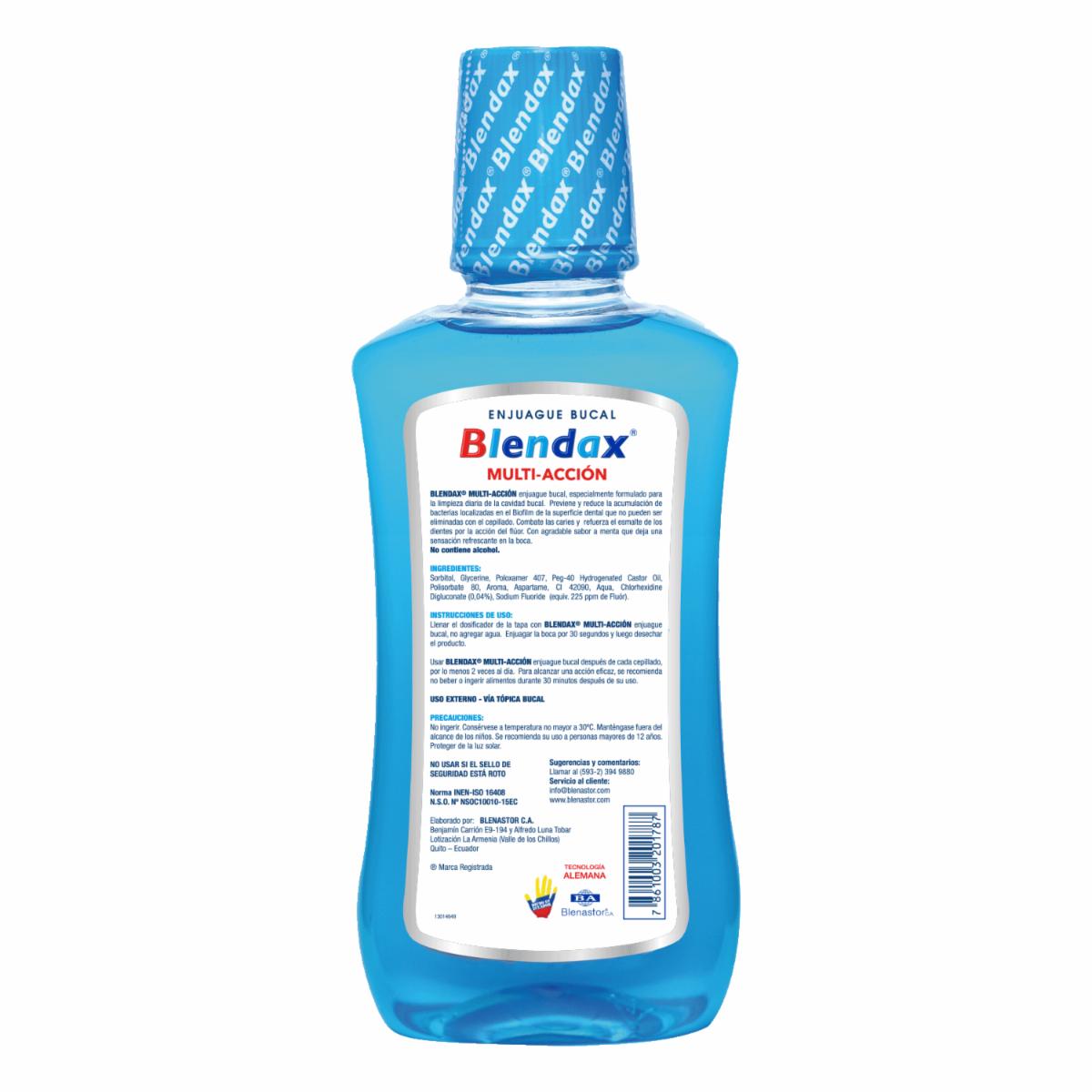 Enjuague  Bucal Acción Sin Alcohol BLENDAX 500 Ml