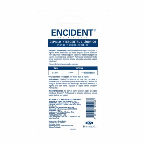 Cepillo Interdental Cilíndrica con mango antideslizante ENCIDENT X5 Uds - Imagen 2