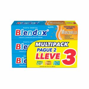 Crema Dental Manzanilla + Ultra Frescura + Aloe Vera BLENDAX Pack 2x3