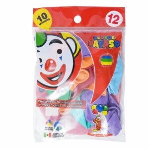 Globos Colores Surtidos PAYASO X 10 Uds
