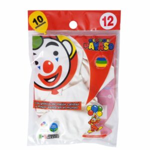 Globos Blanco N10 PAYASO X 10 Uds