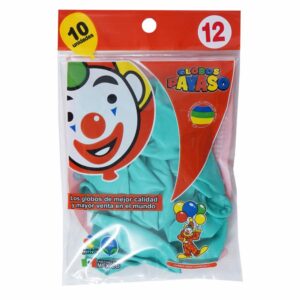 Globos N12 Verde Claro PAYASO X 10 Uds