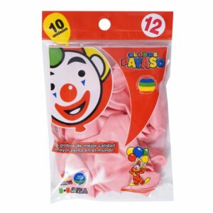 Globos N12 Rosado PAYASO X 10 Uds