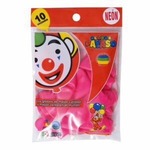 Globo N10 Neón Magenta PAYASO X 10 Uds