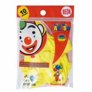 Globos N10 Neón Amarillo PAYASO X 10 Uds
