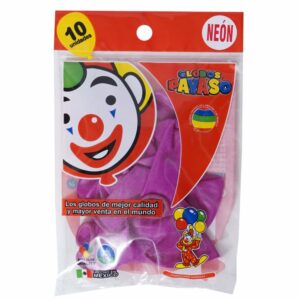 Globos Neón Violeta N10 PAYASO X 10 Uds
