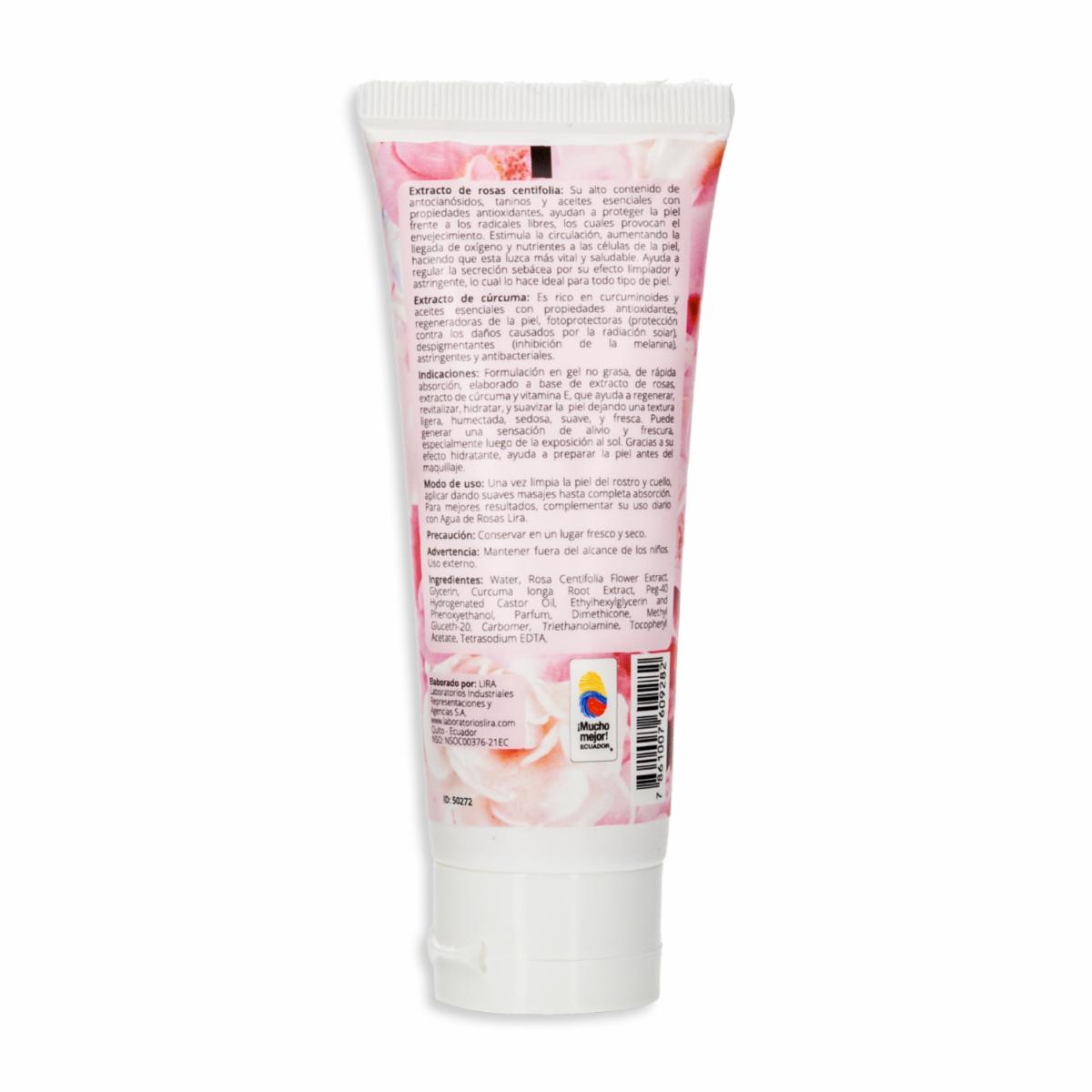 Gel Facial De Rosas Cúrcuma Con Vitamina E LIRA 50 G