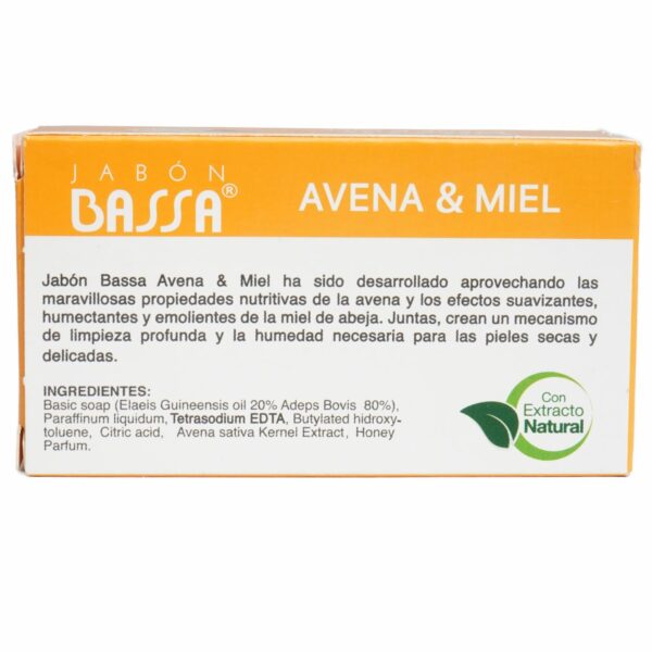 Jabón De Tocador Con Avena Y Miel BASSA 90 G - Imagen 3
