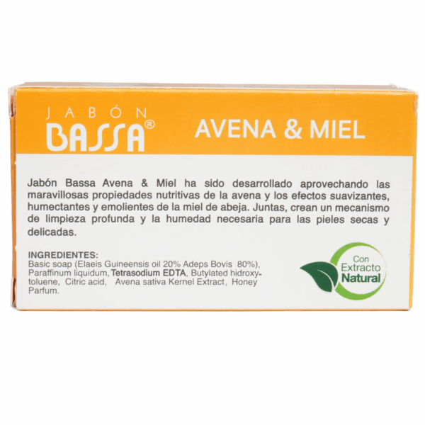 Jabón De Tocador Con Avena Y Miel BASSA 90 G - Imagen 4