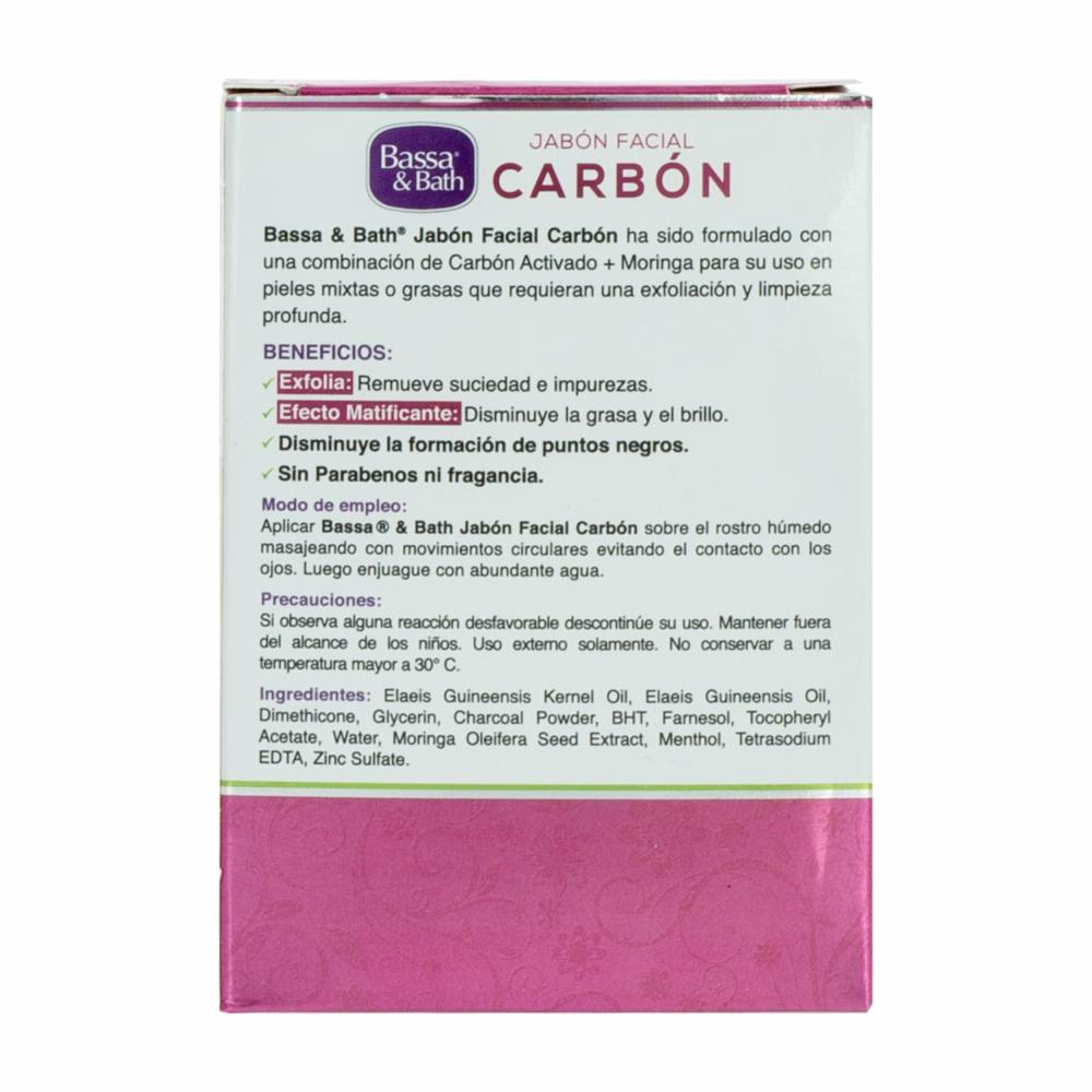 Jabón Facial Con Carbón Activado BASSA 90 G - Imagen 3