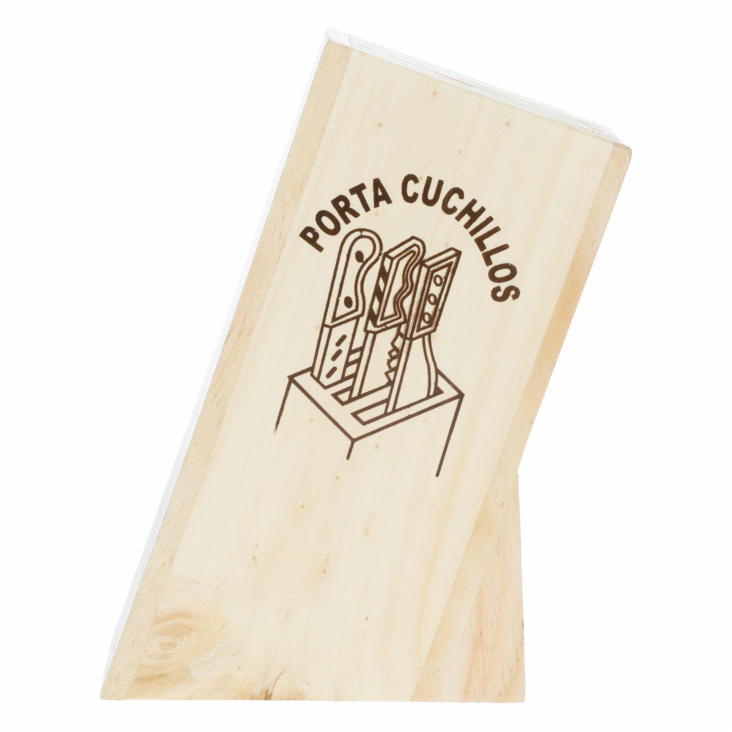 Bloque Porta cuchillos Pino Natu SOLORZANO POLIVIO X7 Uds