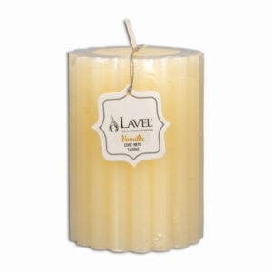 Vela Decorativa Acanalada Redonda Color Perla LAVEL 10 X 7 Cm