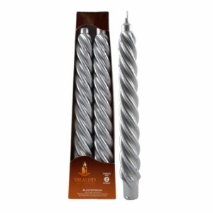 Vela Decorativa Torneada 8 Juego X2 Lac Plata LAVEL 2 X 18 5 Cm