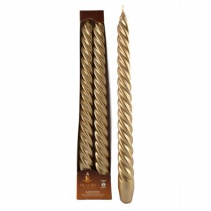 Vela Decorativa Torneada 12 Juego X2 Lac Dorado LAVEL 2 X 30 Cm