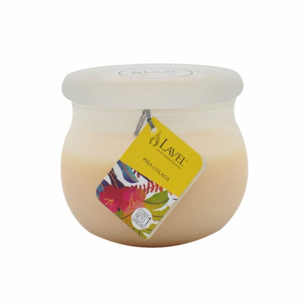 Vela Vaso Bombonera Gj9 Pina Colada LAVEL 8,5 X 9,5 CM - Imagen 2