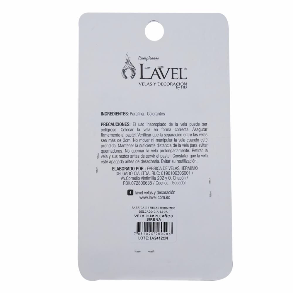 Vela Cumpleaños Sirena LAVEL 17,7 X 10,2 - Imagen 2