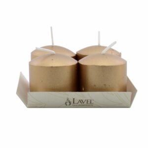 Vela Votiva 4X4X4 Laca Dorado LAVEL 8 1 X 8 1 X 4 Cm