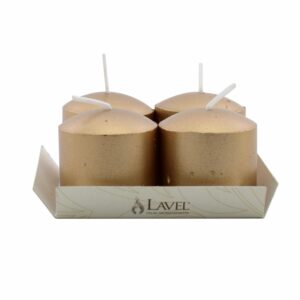 Vela Votiva 4X4X4 Laca Dorado LAVEL 8 1 X 8 1 X 4 Cm