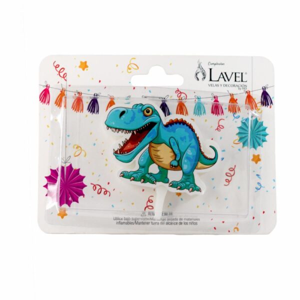 Vela De Cumpleaños Diseño Dinosaurios LAVEL Unidad - Imagen 2