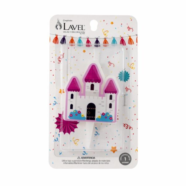 Vela De Cumpleaños Diseño Castillo LAVEL Unidad - Imagen 2