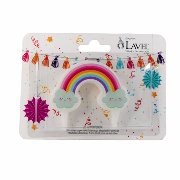 Vela De Cumpleaños Diseño Arcoíris LAVEL Unidad - Imagen 2
