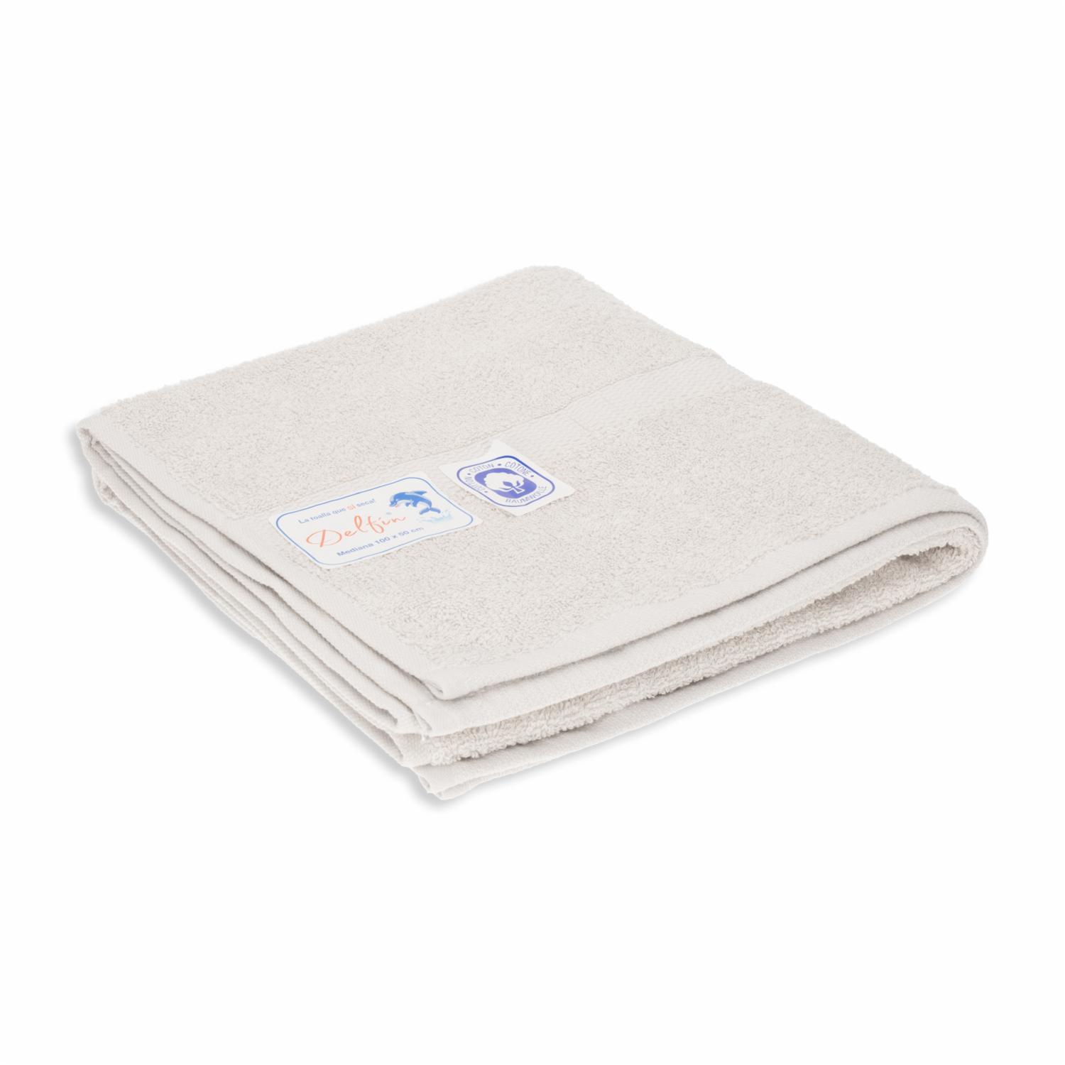 Toalla De Baño Mediana Gris Claro DELFÍN 100 X 50 Cm - Imagen 2