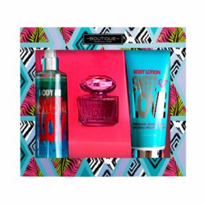 Set Corporal Sweet Love Body Lotion+Body Mist+Perfume BOUTIQUE Estuche Tipo Regalo
