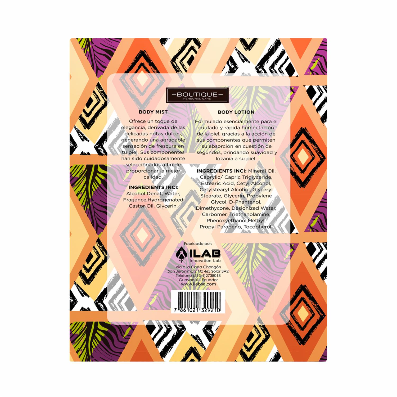 Set Corporal Hippie Chick Body Lotion+Body Mist BOUTIQUE Estuche Tipo Regalo - Imagen 2